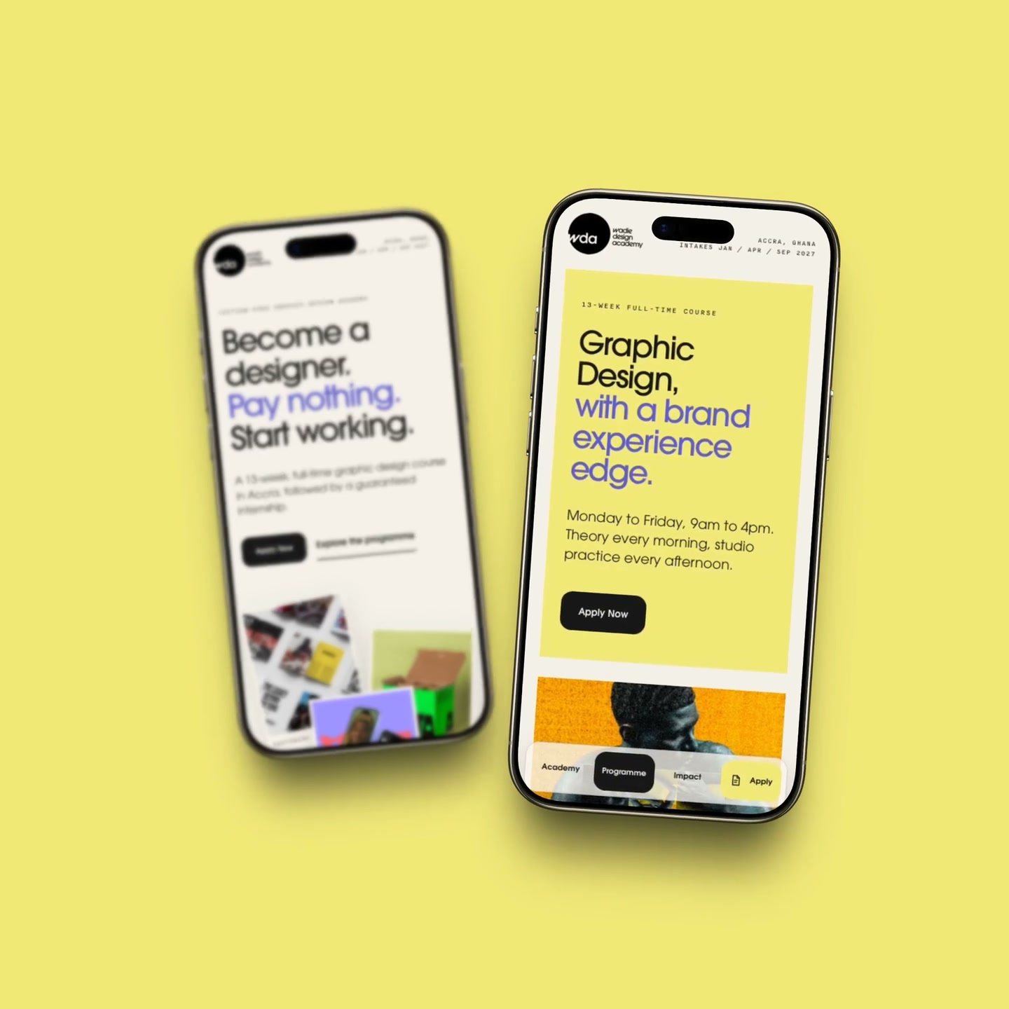 Wadie Design Academy website preview